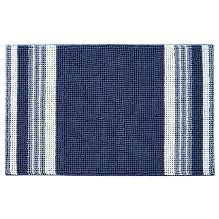 Mainstays Performance Foam Noodle Bath Rugs, 20"x32" Navy