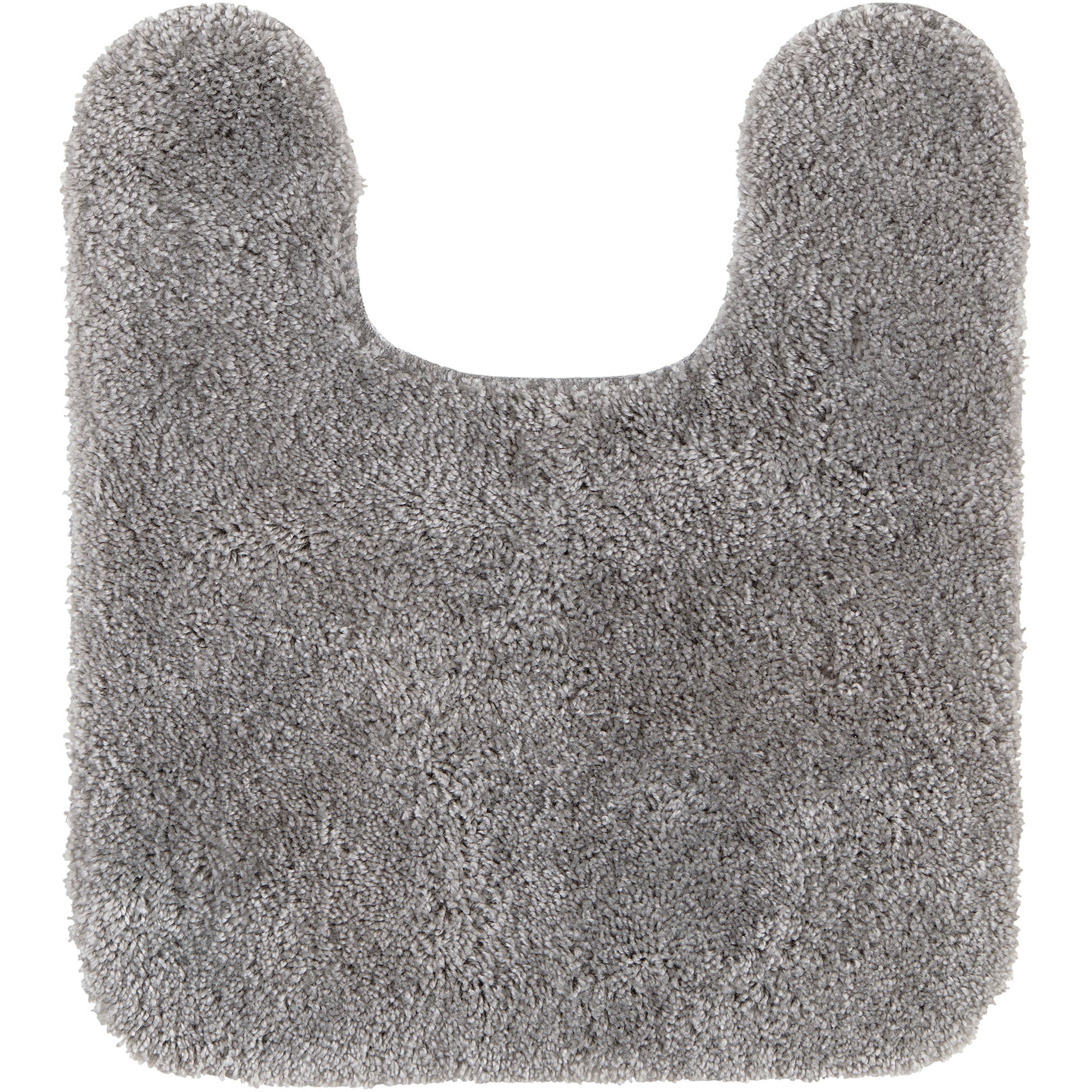 Mainstays Performance Nylon Bath Rug, Soft Silver, 19.5" x 22" Contour
