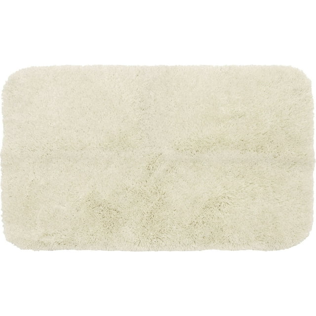 Mainstays Performance Polyester Bath Rug, Artic White, 19.5" x 34