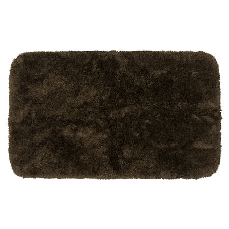 Mainstays Performance Polyester Bath Rug, Brown Basket, 19.5" x 34"