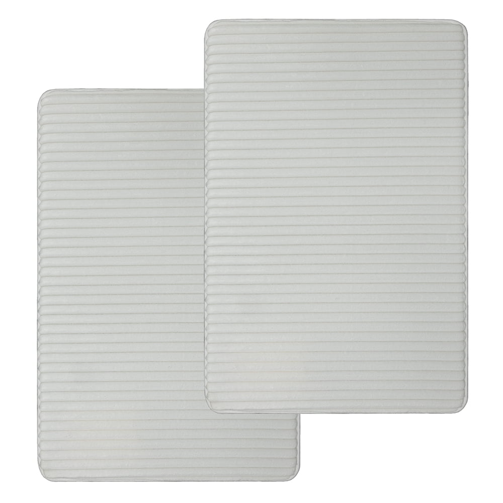 Mainstays Performance Quick Dry 2 Piece Memory Foam Bath Rug Set, Artic
