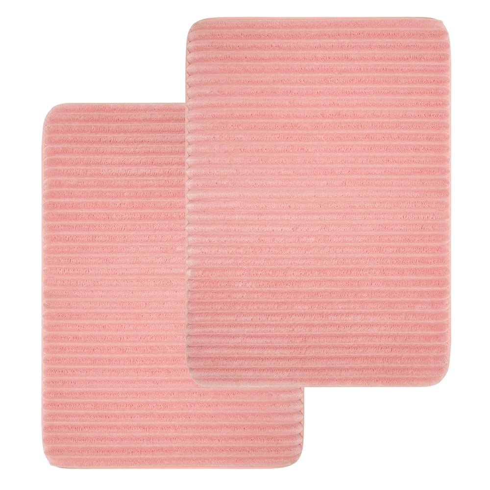 Mainstays Performance Quick Dry 2 Piece Memory Foam Bath Rug Set, Dusty