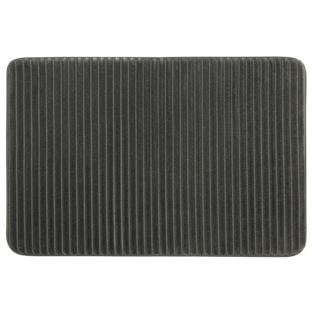 Mainstays Performance Quick Dry Memory Foam Bath Mat, Grey Flannel, 17