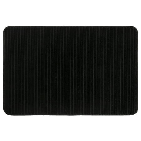 Mainstays Performance Quick Dry Memory Foam Bath Mat, Rich Black, 17" x 24"