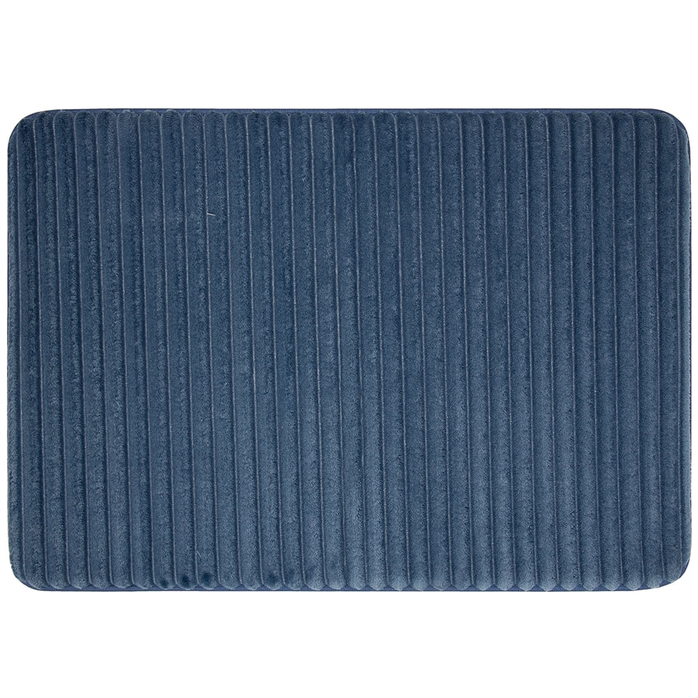 Mainstays Performance Quick Dry Memory Foam Bath Mat, Washed Indigo, 20