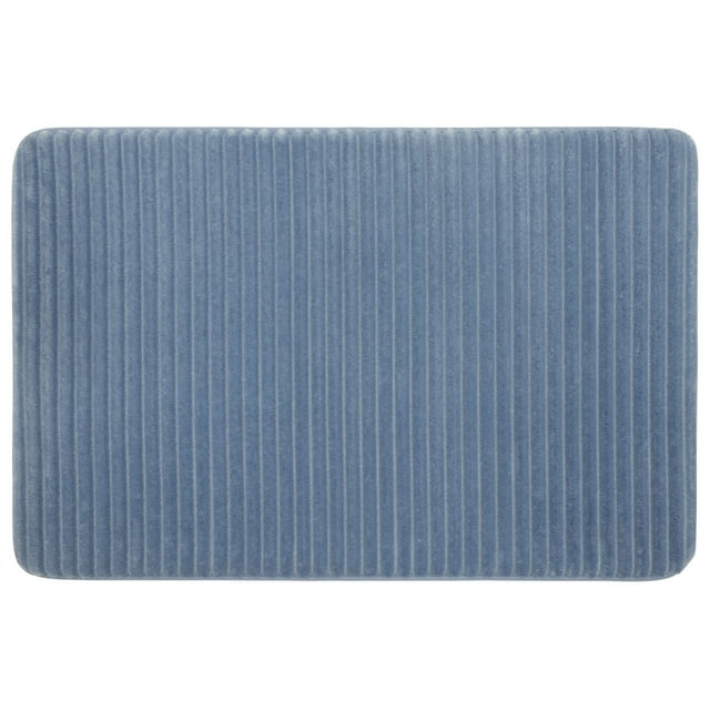 Mainstays Performance Quick Dry Memory Foam Bath Rug, Blue Linen, 20" x