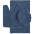 thumbnail image 1 of Mainstays Performance Recycled Polyester 3 Piece Bath Rug Set, Navy, 1 of 8