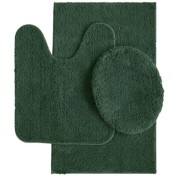 Mainstays Performance Recycled Polyester 3 Piece Bath Rug Set, Green Sage