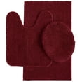 thumbnail image 1 of Mainstays Performance Recycled Polyester 3 Piece Bath Rug Set, Luscious Merlot Red, 1 of 8