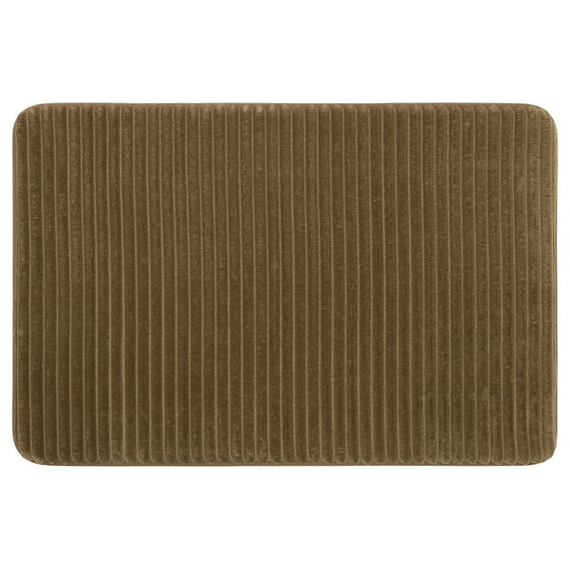 Mainstays Performance Ribbed Quick Dry Foam Bath Mat, 17" X 24", Acorn