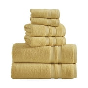 Mainstays Performance Cotton 6-Piece Bath Towel Set, Quick Dry, Fade Resistant, Golden Curry