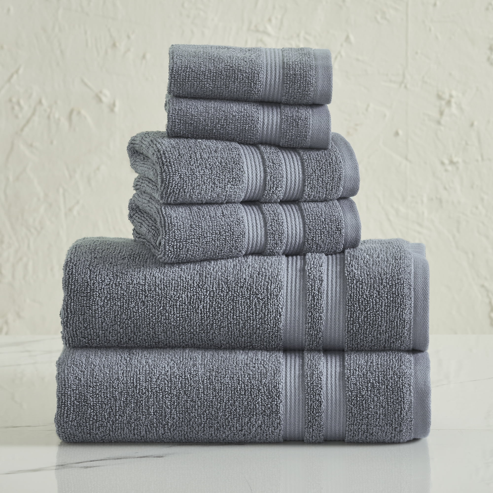 Mainstays Soft & Plush Cotton Adult Bath Towel, Gray