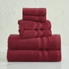 Size: 6-Piece Bath Towel Set, Actual Color: Red