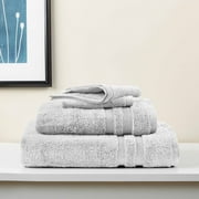 Mainstays Performance Solid 6 Piece Towel Set, Silver