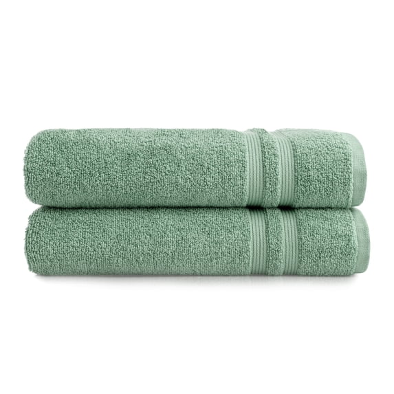 Mainstays Performance Cotton 2-Piece Bath Sheet Set, Oversized Super Soft Quick Dry Fade Resistant, Solid Green