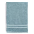 thumbnail interactive-video image 1 of Mainstays Performance Cotton Bath Sheet, Oversized Super Soft Quick Dry Fade Resistant, Solid Blue, 1 of 7