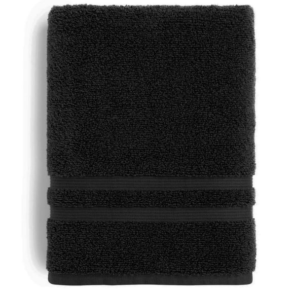 Mainstays Performance Cotton Bath Sheet, Oversized Super Soft Quick Dry Fade Resistant, Solid Black