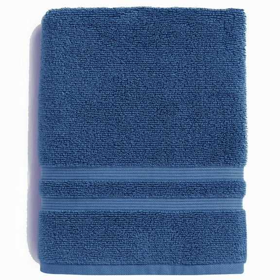 Mainstays Performance Cotton Bath Sheet, Oversized Super Soft Quick Dry Fade Resistant, Solid Navy
