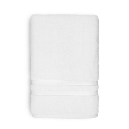 Mainstays Performance Cotton Bath Sheet, Oversized Super Soft Quick Dry Fade Resistant, Solid White
