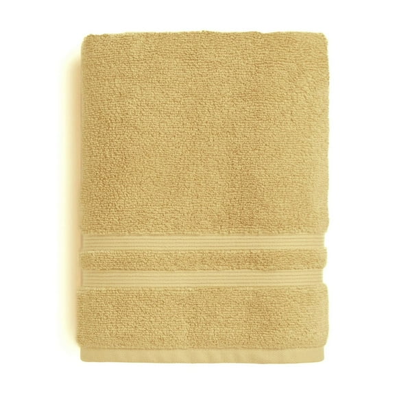 Mainstays Performance Cotton Bath Towel, Super Soft Quick Dry Fade Resistant, Solid Yellow