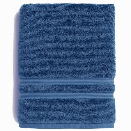 Mainstays Performance Cotton Bath Towel, Super Soft Quick Dry Fade Resistant, Solid Navy