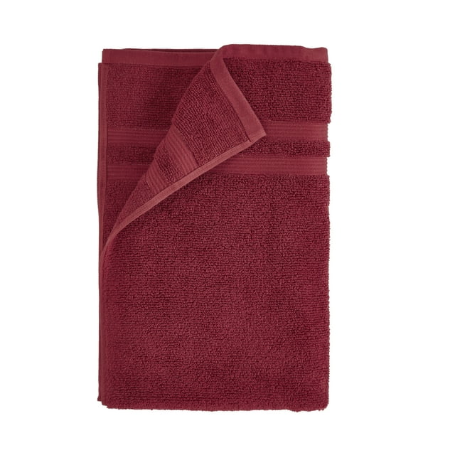 Mainstays Performance Solid Bath Towel, 54" x 30", Red Sedona