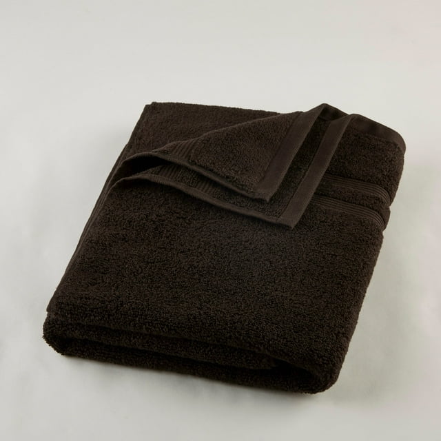 Mainstays Performance Solid Bath Towel, 54" x 30", Rich Black