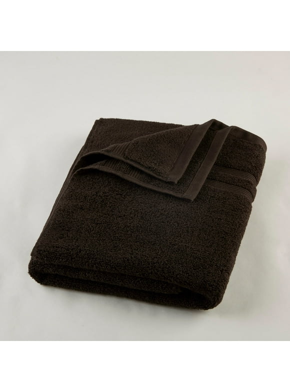 Mainstays Performance Solid Bath Towel, 54" x 30", Rich Black
