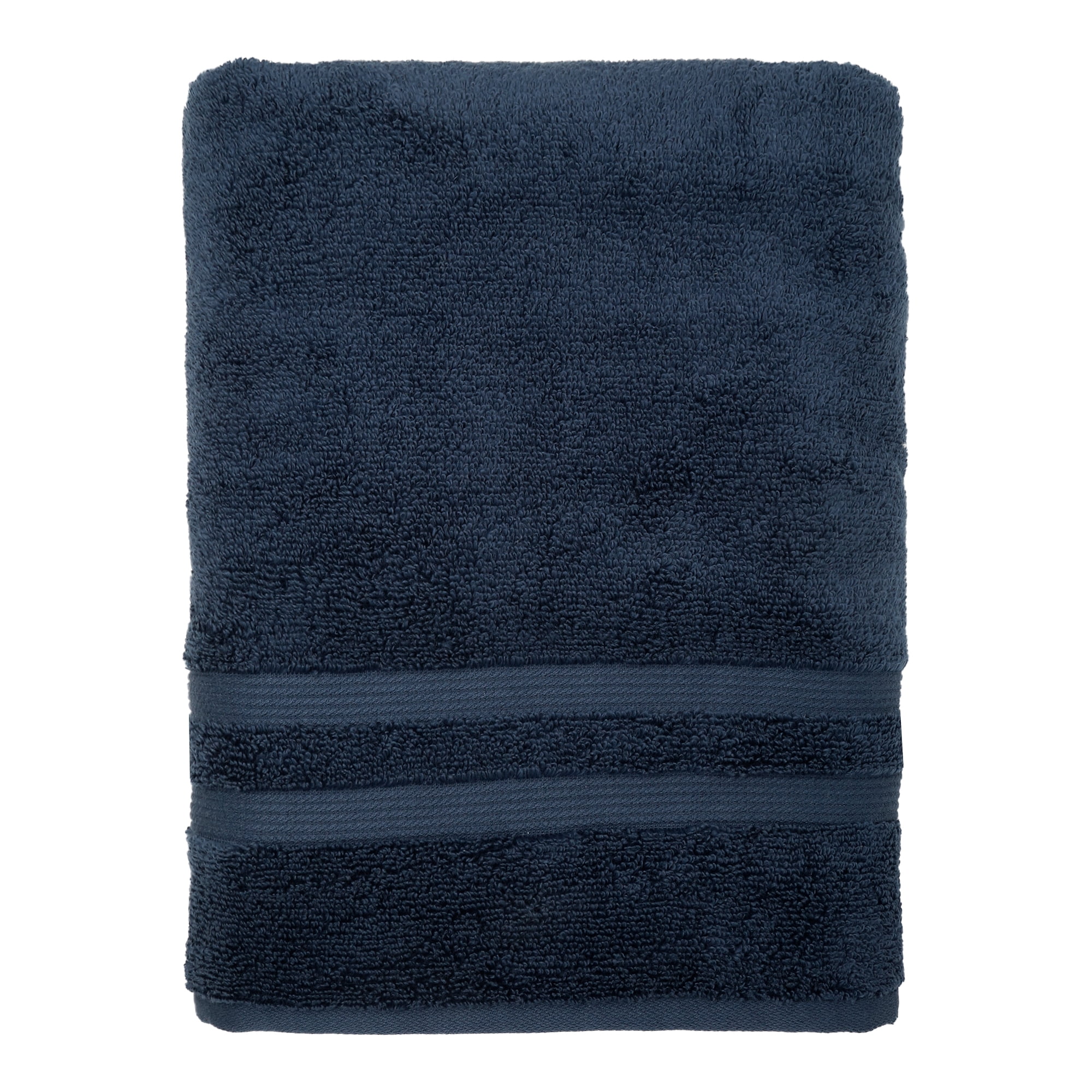 Haus & Home Indigo 4 Piece Bath Towel Set, Rayon From Bamboo and Cotton,  Solid Terry Towels