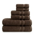 Mainstays Performance Solid Bath Towel 6-Piece Set, Brown Basket ...