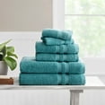 thumbnail image 1 of Mainstays Performance Cotton 6-Piece Bath Towel Set, Super Soft Quick Dry Fade Resistant, Solid Cool Water, 1 of 11