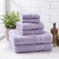 thumbnail image 1 of Mainstays Performance Cotton 6-Piece Bath Towel Set, Super Soft Quick Dry Fade Resistant, Solid Purple, 1 of 6