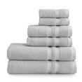 Mainstays Performance Solid Bath Towel 6Piece Set, Silver