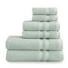 Size: 6-Piece Bath Towel Set, Actual Color: Soft Sea