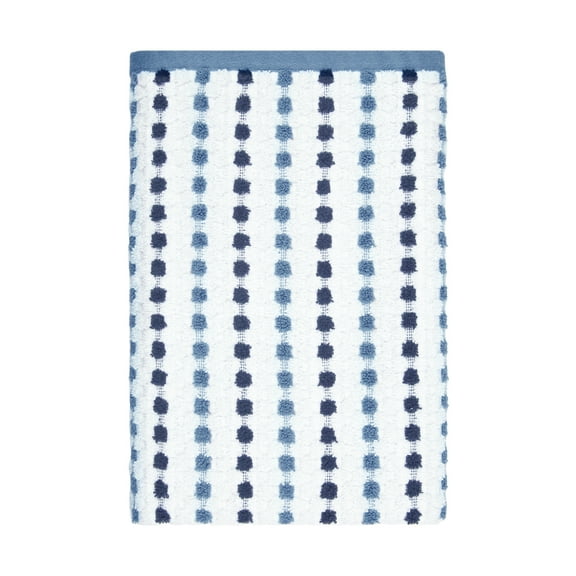 Mainstays Performance Cotton Bath Towel, Super Soft Quick Dry Fade Resistant, Blue Dot Pattern