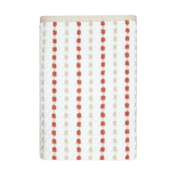 Mainstays Performance Cotton Bath Towel, Super Soft Quick Dry Fade Resistant, Teracotta Dot Pattern