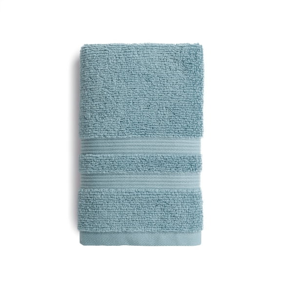 Mainstays Performance Cotton Hand Towel, Super Soft Quick Dry Fade Resistant, Solid Blue