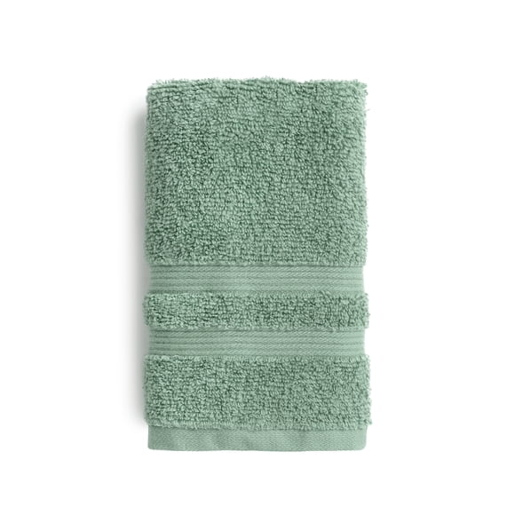 Mainstays Performance Cotton Hand Towel, Super Soft Quick Dry Fade Resistant, Solid Green Sage