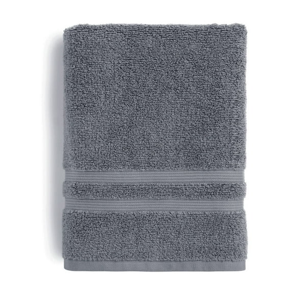 Mainstays Performance Cotton Hand Towel, Super Soft Quick Dry Fade Resistant, Solid Grey