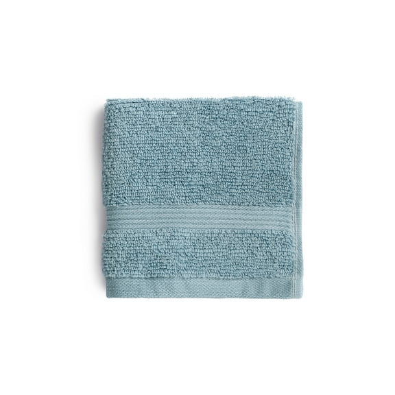 Mainstays Performance Cotton Washcloth, Super Soft Quick Dry Fade Resistant, Solid Blue