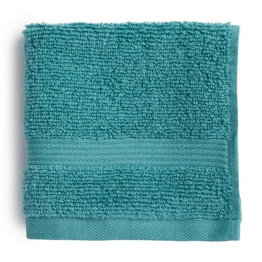 Mainstays Performance Solid Washcloth, 12" x 12", Cool Water