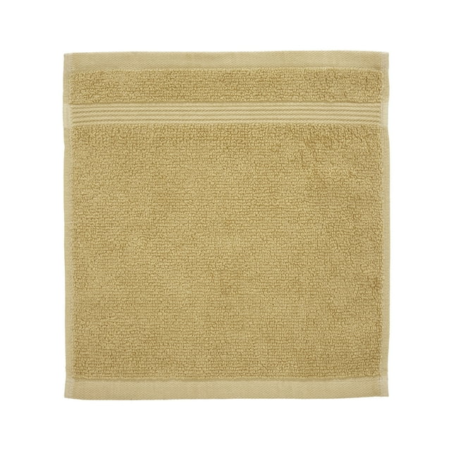 Mainstays Performance Cotton Washcloth, Super Soft Quick Dry Fade Resistant, Solid Yellow