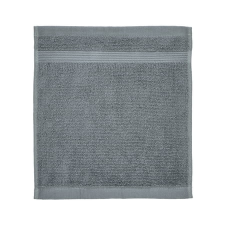 Mainstays Performance Cotton Washcloth, Super Soft Quick Dry Fade Resistant, Solid Grey