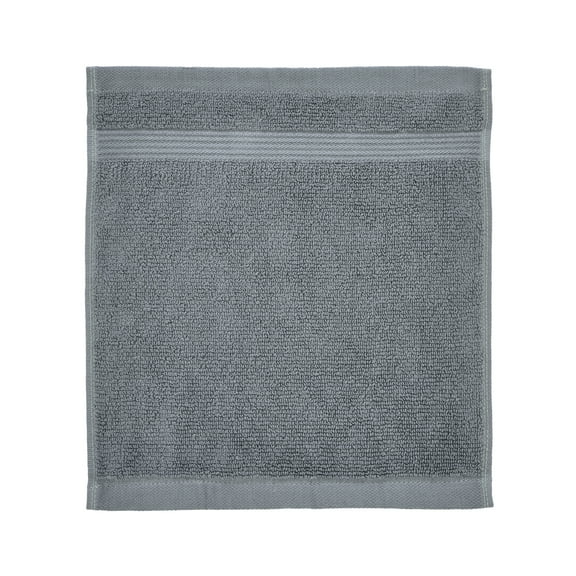 Mainstays Performance Cotton Washcloth, Super Soft Quick Dry Fade Resistant, Solid Grey