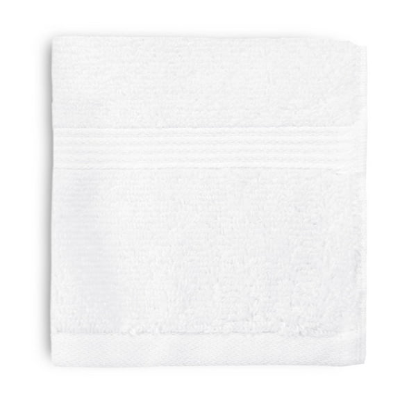 Mainstays Performance Cotton Washcloth, Super Soft Quick Dry Fade Resistant, Solid White
