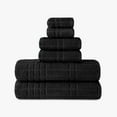 thumbnail image 1 of Mainstays Performance Cotton 6-Piece Bath Towel Set, Super Soft Quick Dry Fade Resistant, Textured Black, 1 of 7