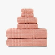 Mainstays Performance Cotton 6-Piece Bath Towel Set, Super Soft Quick Dry Fade Resistant, Textured Teracotta