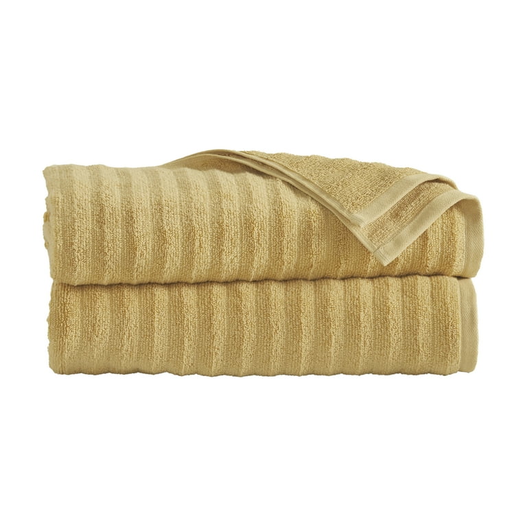 Mainstays Performance Textured 2 Piece Bath Sheet Set Yellow Walmart