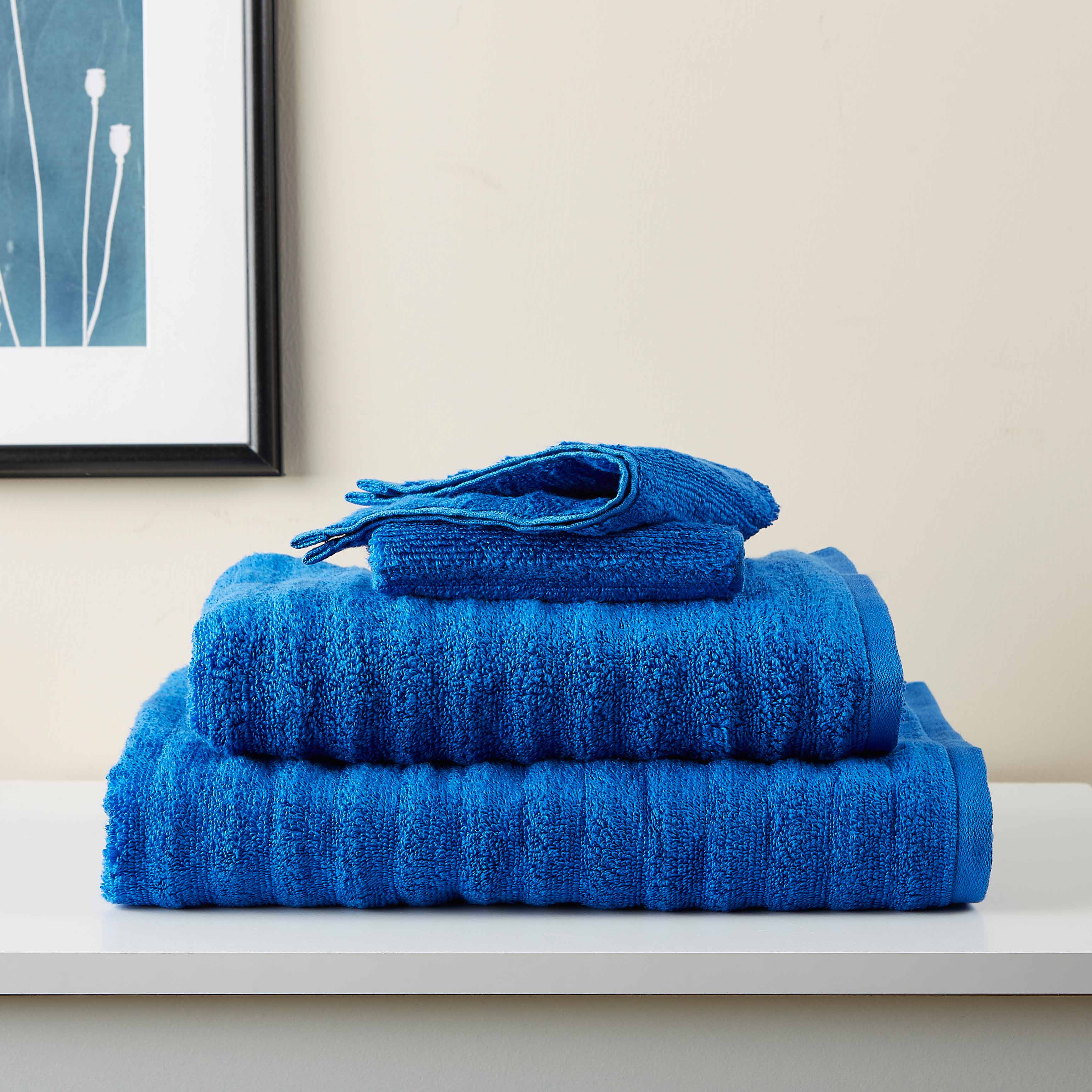 Mainstays Performance Textured 6-Piece Bath Towel Set - Cobalt Crush - image 1 of 5