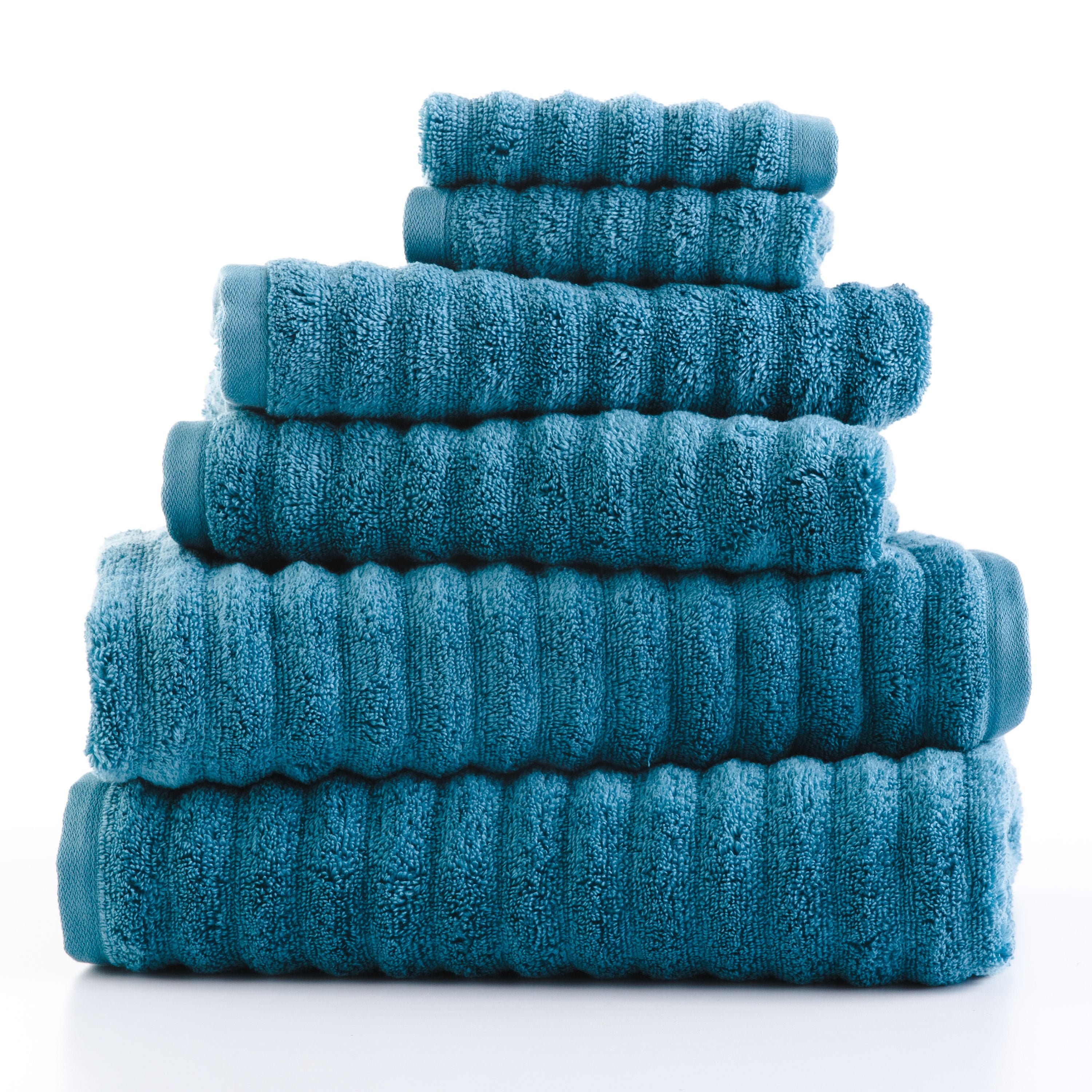 Mainstays Performance Textured 6Piece Bath Towel Set Coolwater